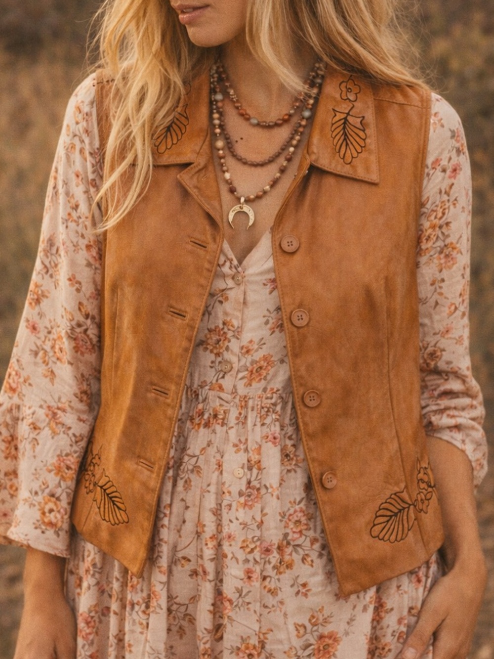Vintage Saguaro leather vest (circa 1990s–early 2000s) size small